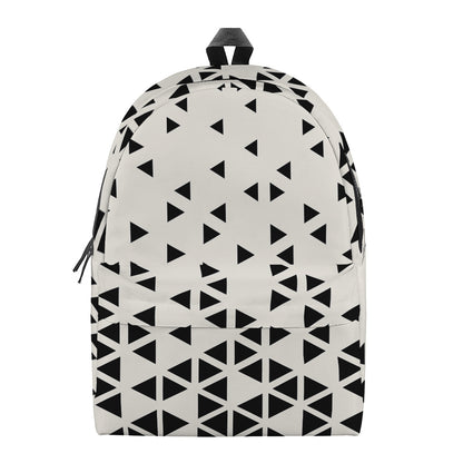 Black And White Geometric Pattern Print Backpack