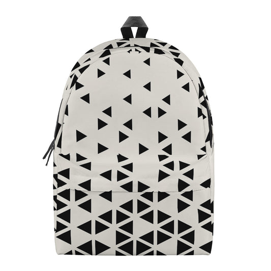 Black And White Geometric Pattern Print Backpack