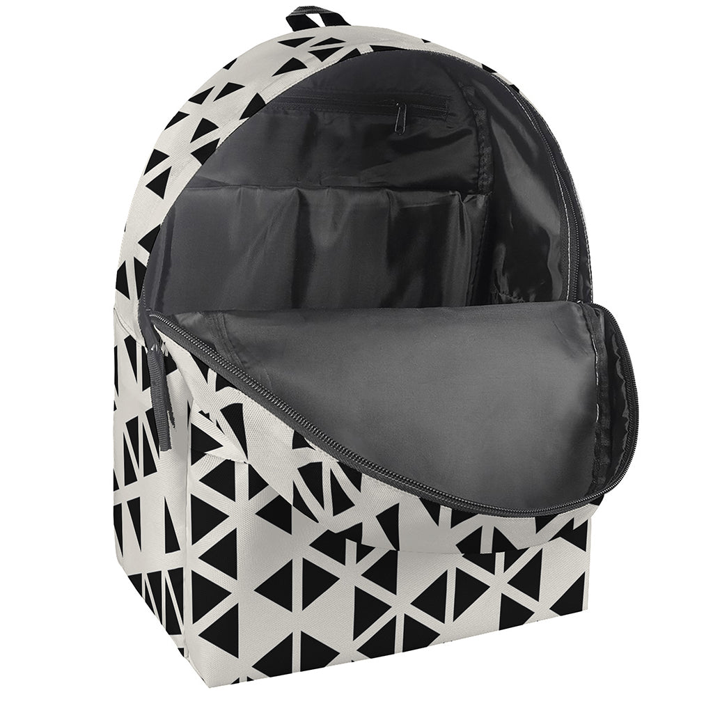 Black And White Geometric Pattern Print Backpack