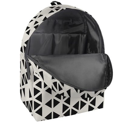 Black And White Geometric Pattern Print Backpack