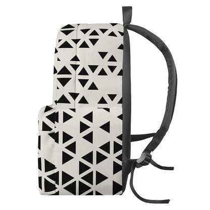 Black And White Geometric Pattern Print Backpack