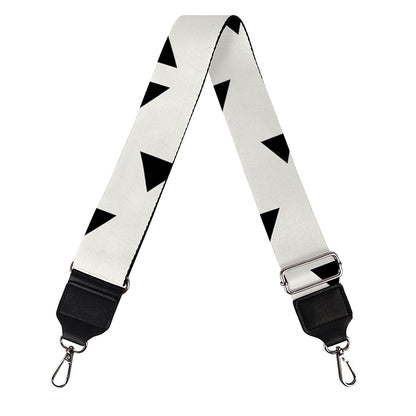 Black And White Geometric Pattern Print Bag Strap