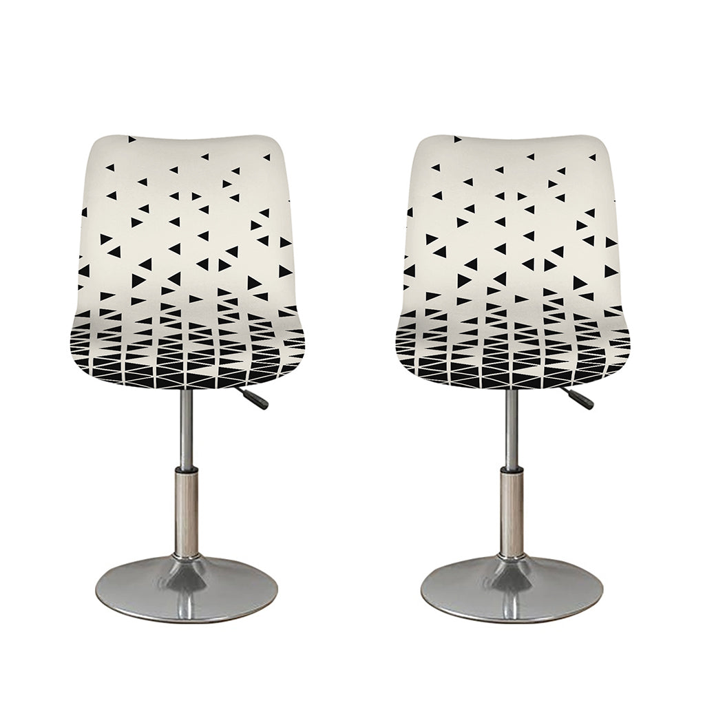 Black And White Geometric Pattern Print Bar Stool Covers