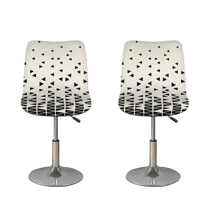 Black And White Geometric Pattern Print Bar Stool Covers