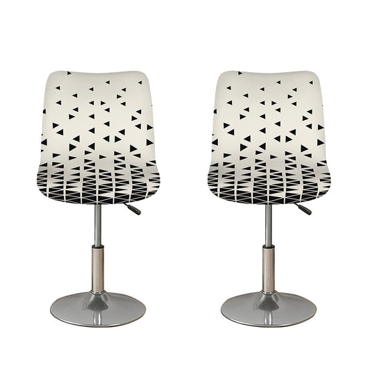 Black And White Geometric Pattern Print Bar Stool Covers