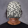Black And White Geometric Pattern Print Baseball Cap
