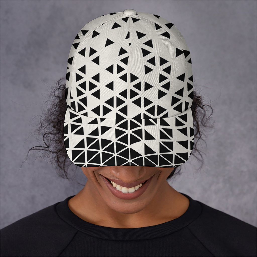 Black And White Geometric Pattern Print Baseball Cap