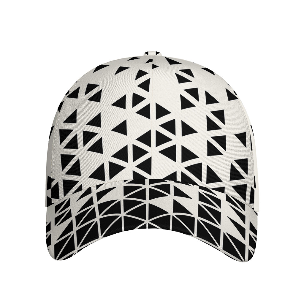 Black And White Geometric Pattern Print Baseball Cap