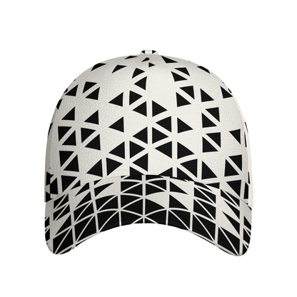 Black And White Geometric Pattern Print Baseball Cap
