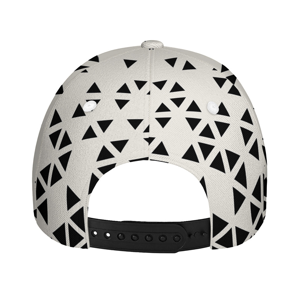 Black And White Geometric Pattern Print Baseball Cap