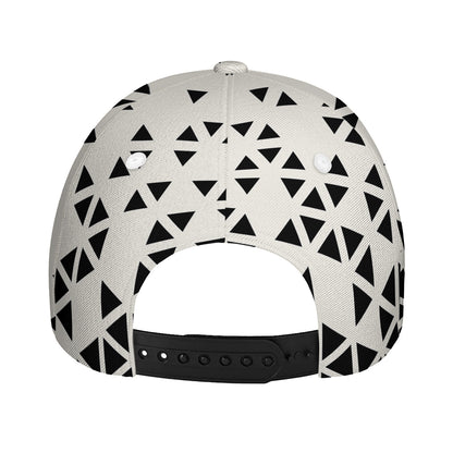 Black And White Geometric Pattern Print Baseball Cap