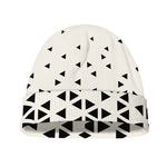 Black And White Geometric Pattern Print Beanie