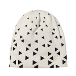 Black And White Geometric Pattern Print Beanie