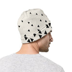 Black And White Geometric Pattern Print Beanie