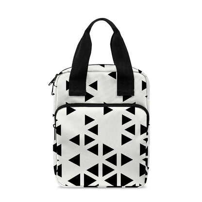 Black And White Geometric Pattern Print Bible Tote Bag