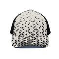 Black And White Geometric Pattern Print Black Mesh Trucker Hat