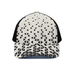 Black And White Geometric Pattern Print Black Mesh Trucker Cap