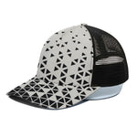 Black And White Geometric Pattern Print Black Mesh Trucker Cap