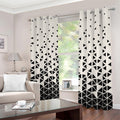 Black And White Geometric Pattern Print Dimout Grommet Curtains