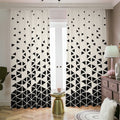 Black And White Geometric Pattern Print Dimout Pencil Pleat Curtains