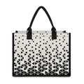 Black And White Geometric Pattern Print Canvas Tote Bag