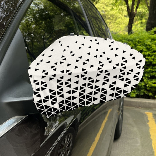 Black And White Geometric Pattern Print Car Side Mirror Covers