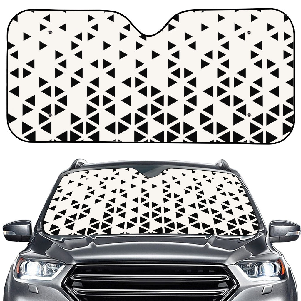 Black And White Geometric Pattern Print Car Windshield Sun Shade