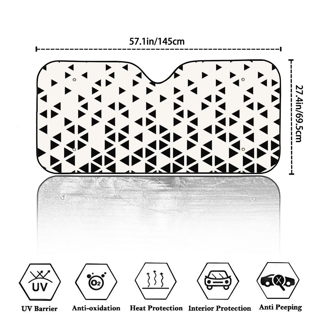 Black And White Geometric Pattern Print Car Windshield Sun Shade