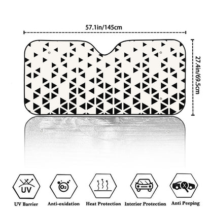 Black And White Geometric Pattern Print Car Windshield Sun Shade
