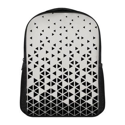 Black And White Geometric Pattern Print Casual Backpack