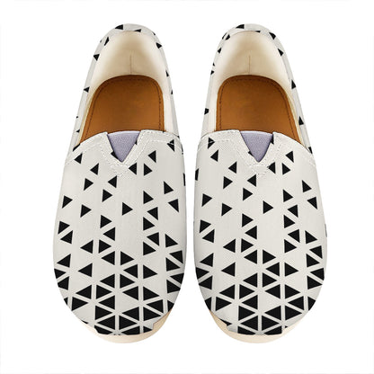 Black And White Geometric Pattern Print Casual Shoes