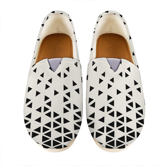 Black And White Geometric Pattern Print Casual Shoes
