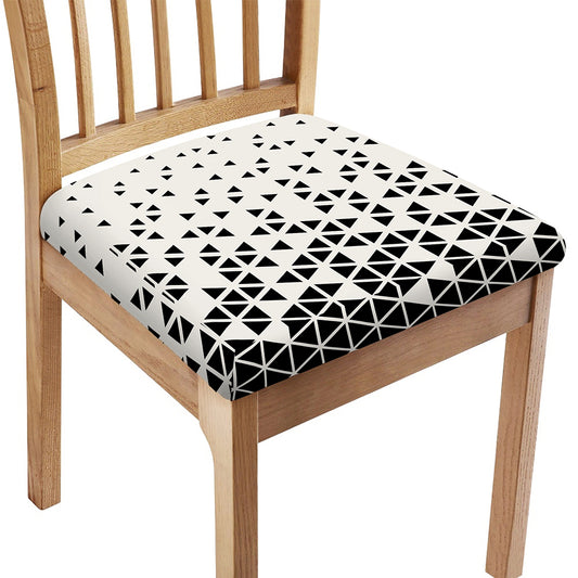 Black And White Geometric Pattern Print Chair Cushion Cover