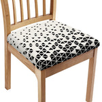 Black And White Geometric Pattern Print Chair Cushion Cover