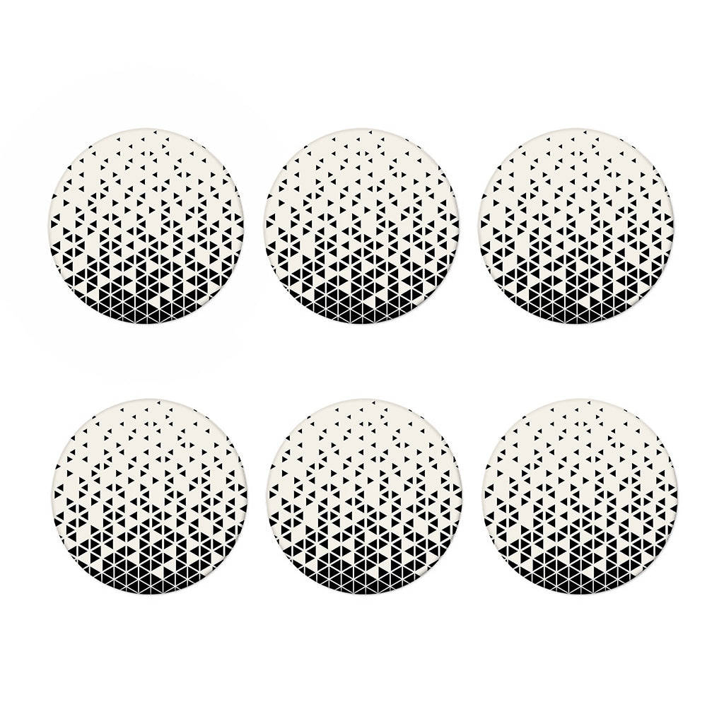 Black And White Geometric Pattern Print Coaster Set