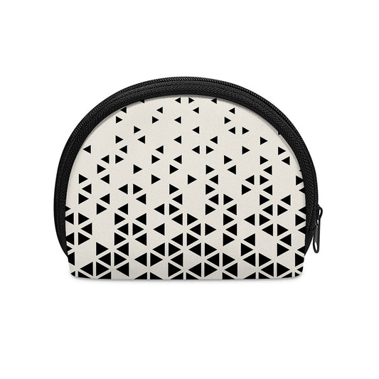 Black And White Geometric Pattern Print Coin Purse