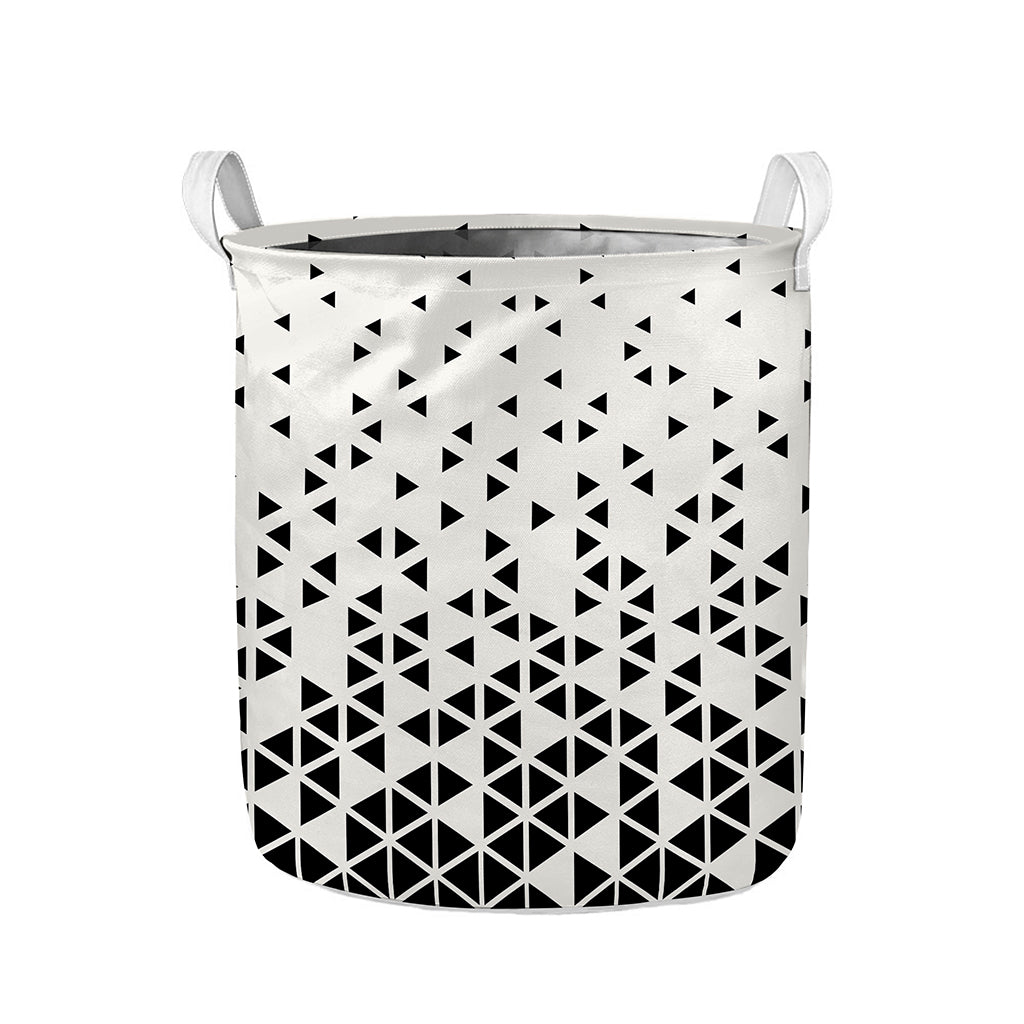 Black And White Geometric Pattern Print Collapsible Laundry Basket
