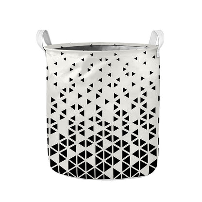 Black And White Geometric Pattern Print Collapsible Laundry Basket