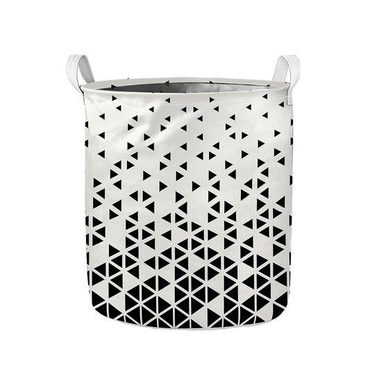 Black And White Geometric Pattern Print Collapsible Laundry Basket