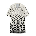 Black And White Geometric Pattern Print Cotton Hawaiian Shirt