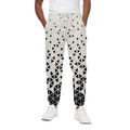 Black And White Geometric Pattern Print Cotton Sweatpants