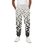 Black And White Geometric Pattern Print Cotton Pants