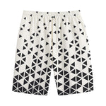 Black And White Geometric Pattern Print Cotton Shorts