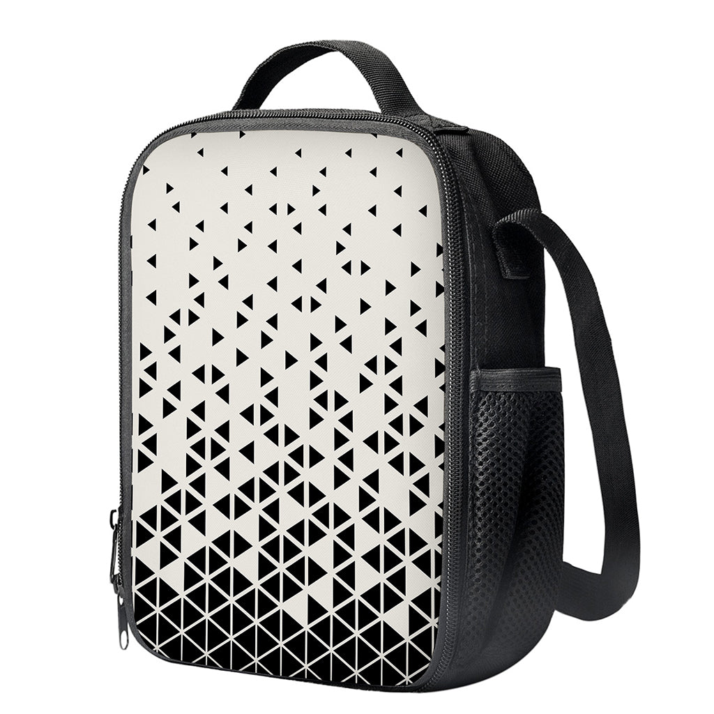 Black And White Geometric Pattern Print Crossbody Lunch Bag