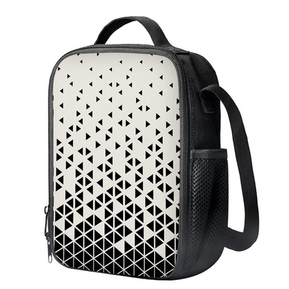 Black And White Geometric Pattern Print Crossbody Lunch Bag
