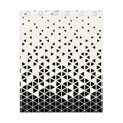 Black And White Geometric Pattern Print Curtain
