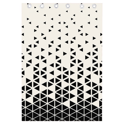 Black And White Geometric Pattern Print Curtain