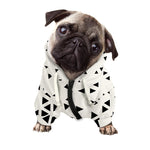 Black And White Geometric Pattern Print Dog Zip Up Hoodie
