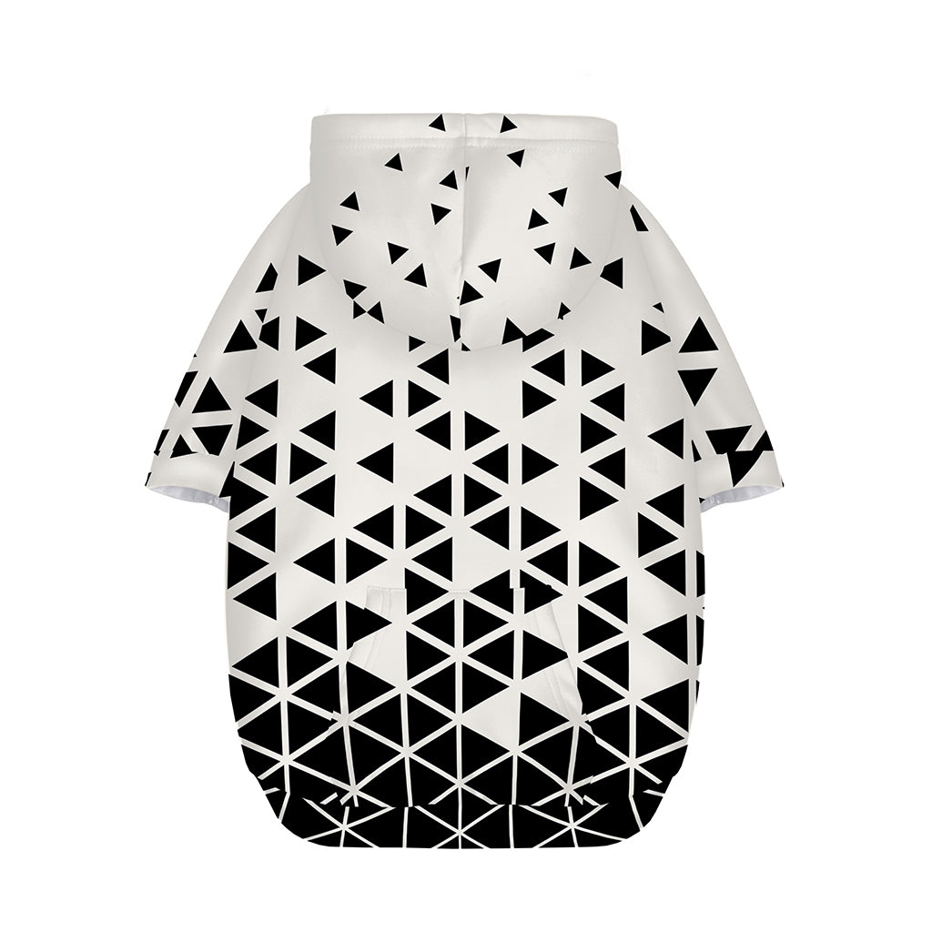 Black And White Geometric Pattern Print Dog Zip Up Hoodie