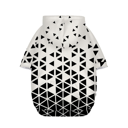 Black And White Geometric Pattern Print Dog Zip Up Hoodie